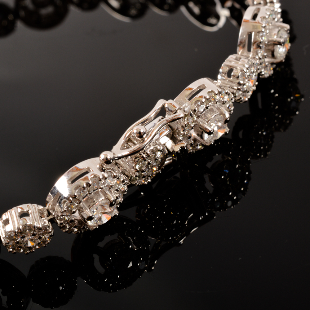 14KT White Gold Diamond Bracelet