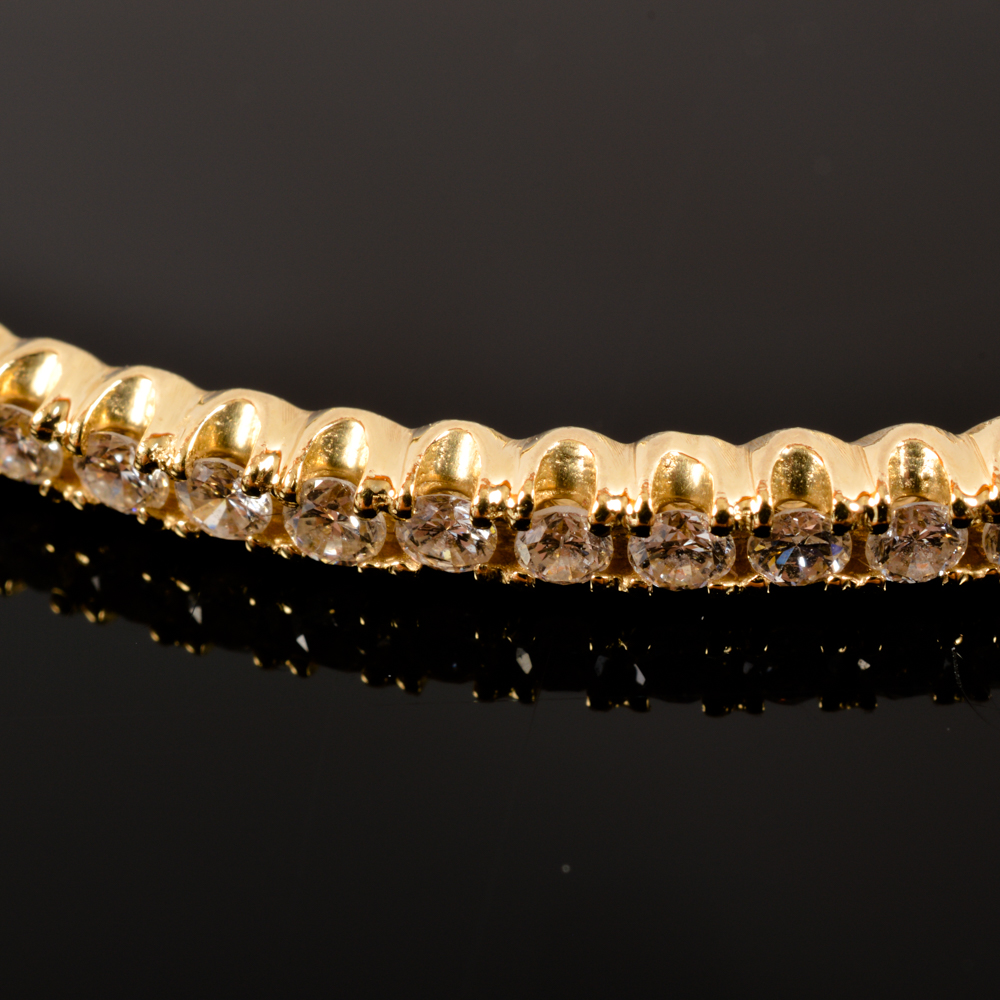 14KT Yellow Gold 2.64ctw Diamond Bangle Bracelet