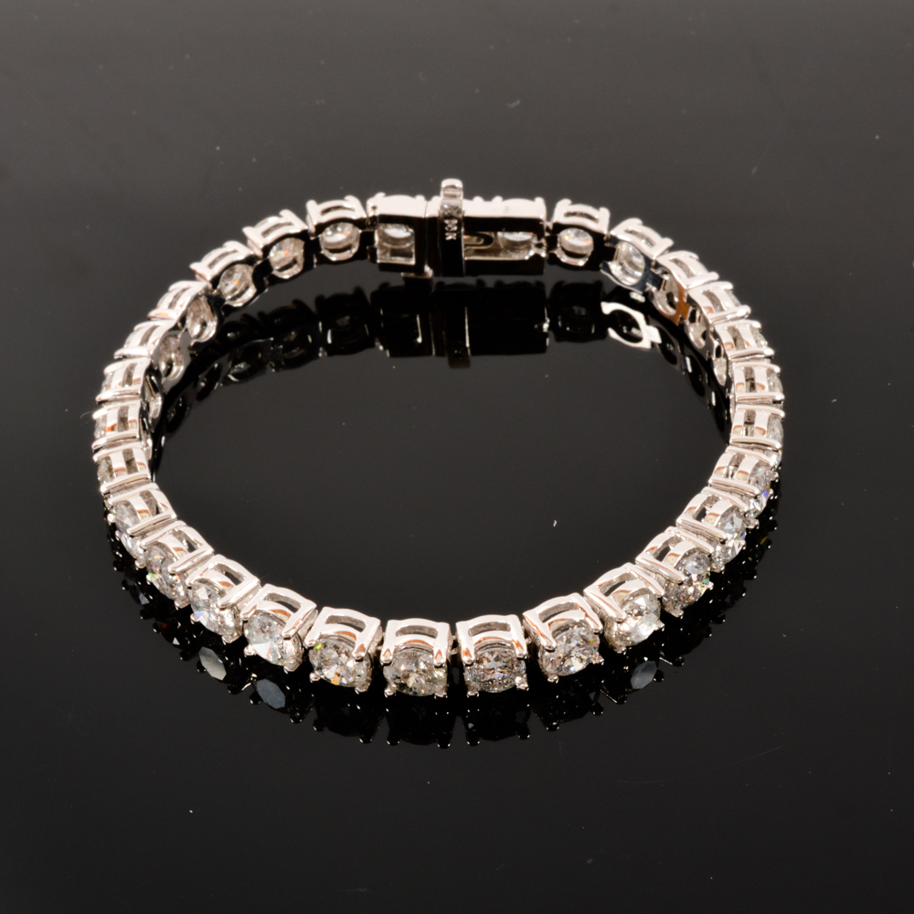 14KT White Gold 13.47ctw Diamond Tennis Bracelet