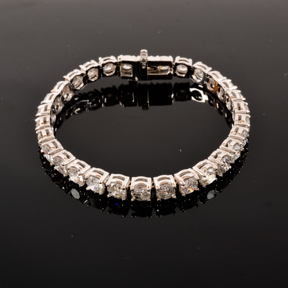 14KT White Gold 13.47ctw Diamond Tennis Bracelet