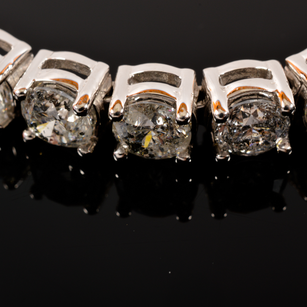 14KT White Gold 13.47ctw Diamond Tennis Bracelet