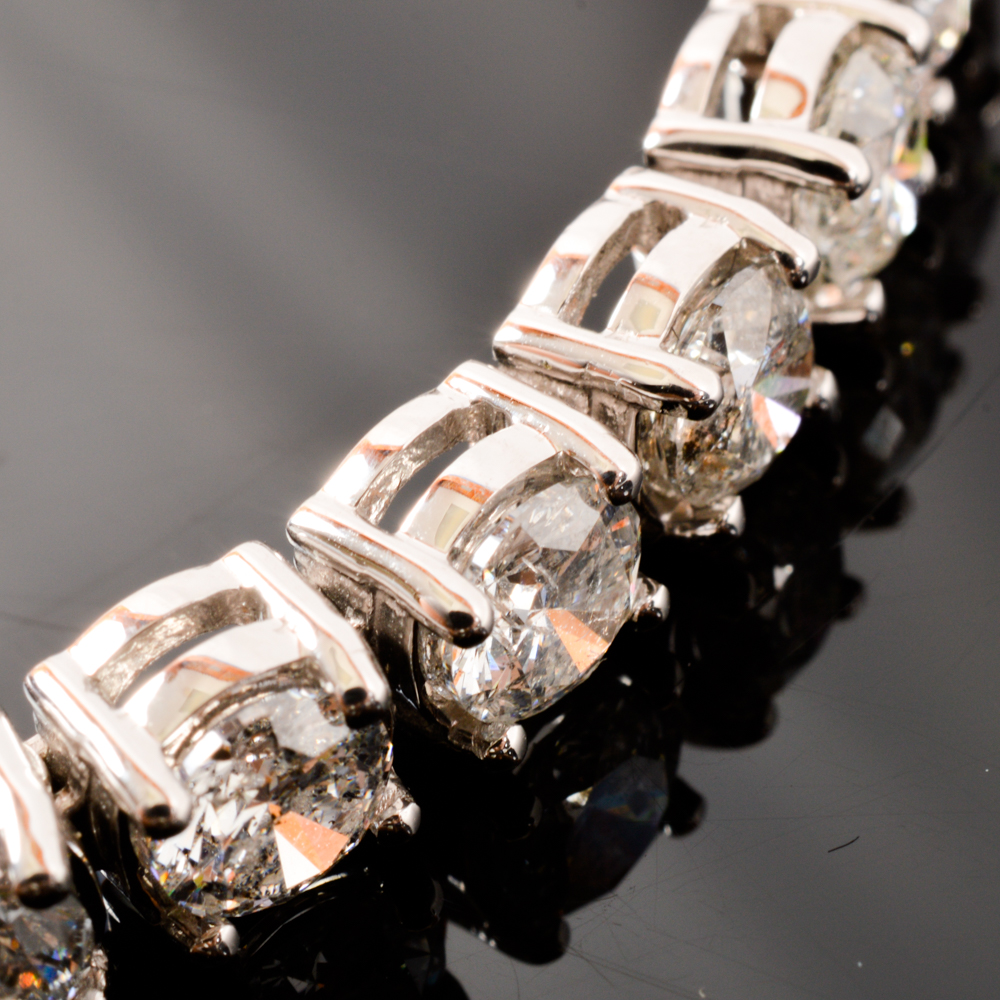 14KT White Gold 13.47ctw Diamond Tennis Bracelet