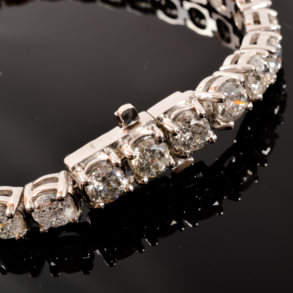 14KT White Gold 13.47ctw Diamond Tennis Bracelet