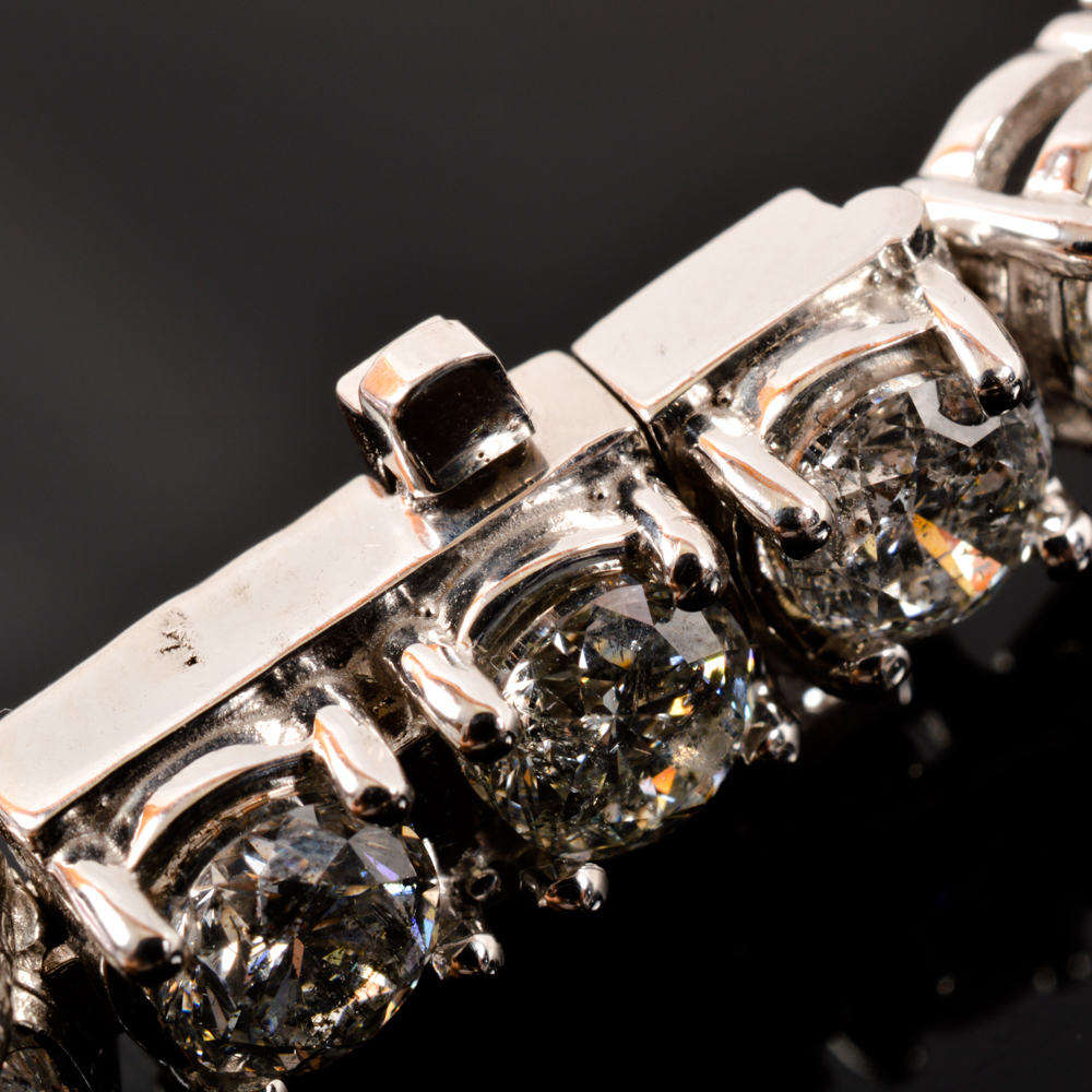14KT White Gold 13.47ctw Diamond Tennis Bracelet