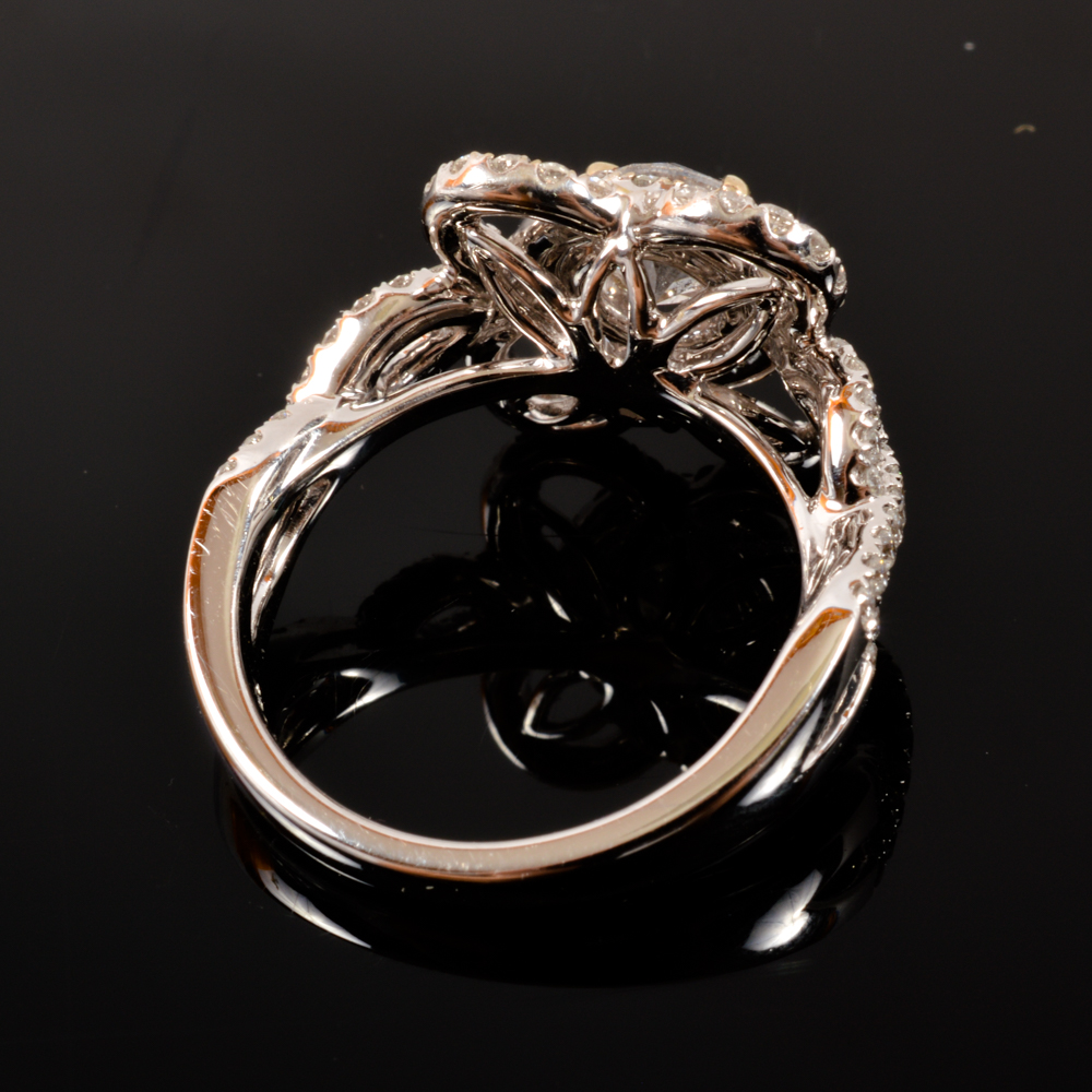 18KT White Gold Diamond Ring, Size 6 1/4