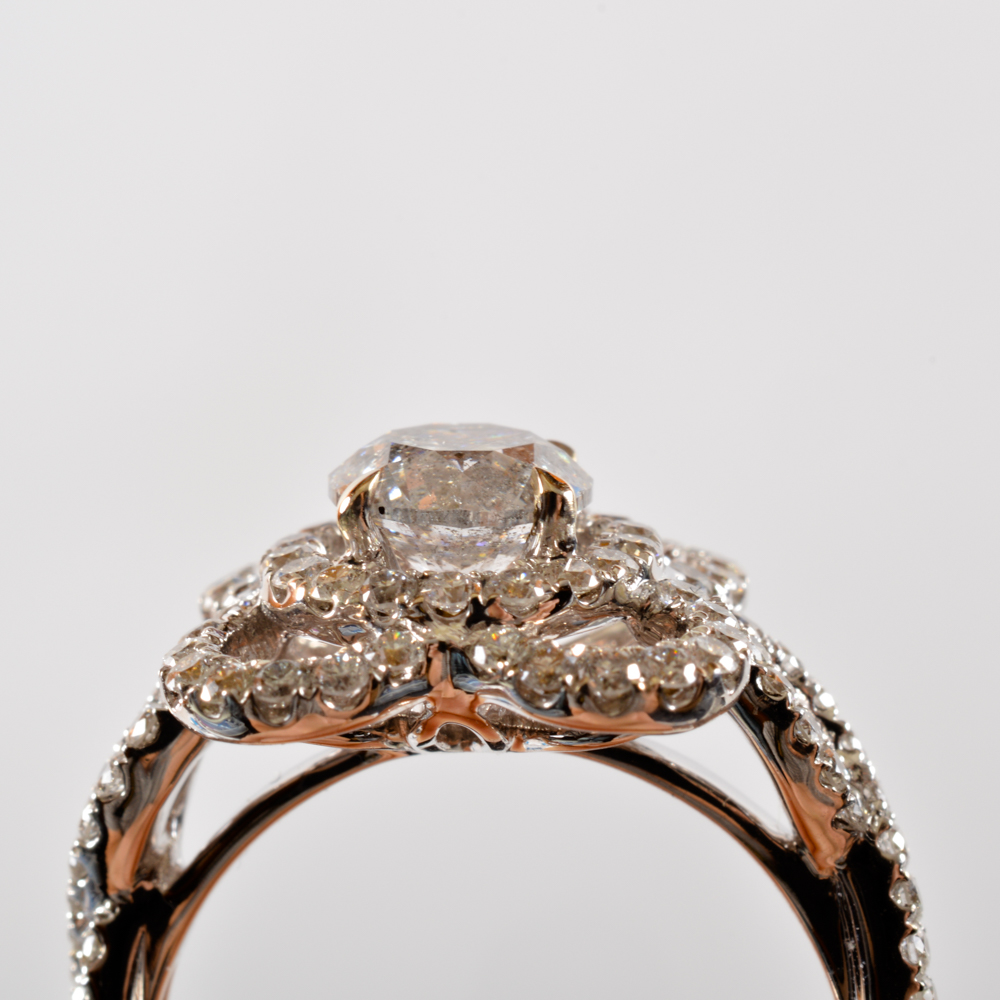 18KT White Gold Diamond Ring, Size 6 1/4