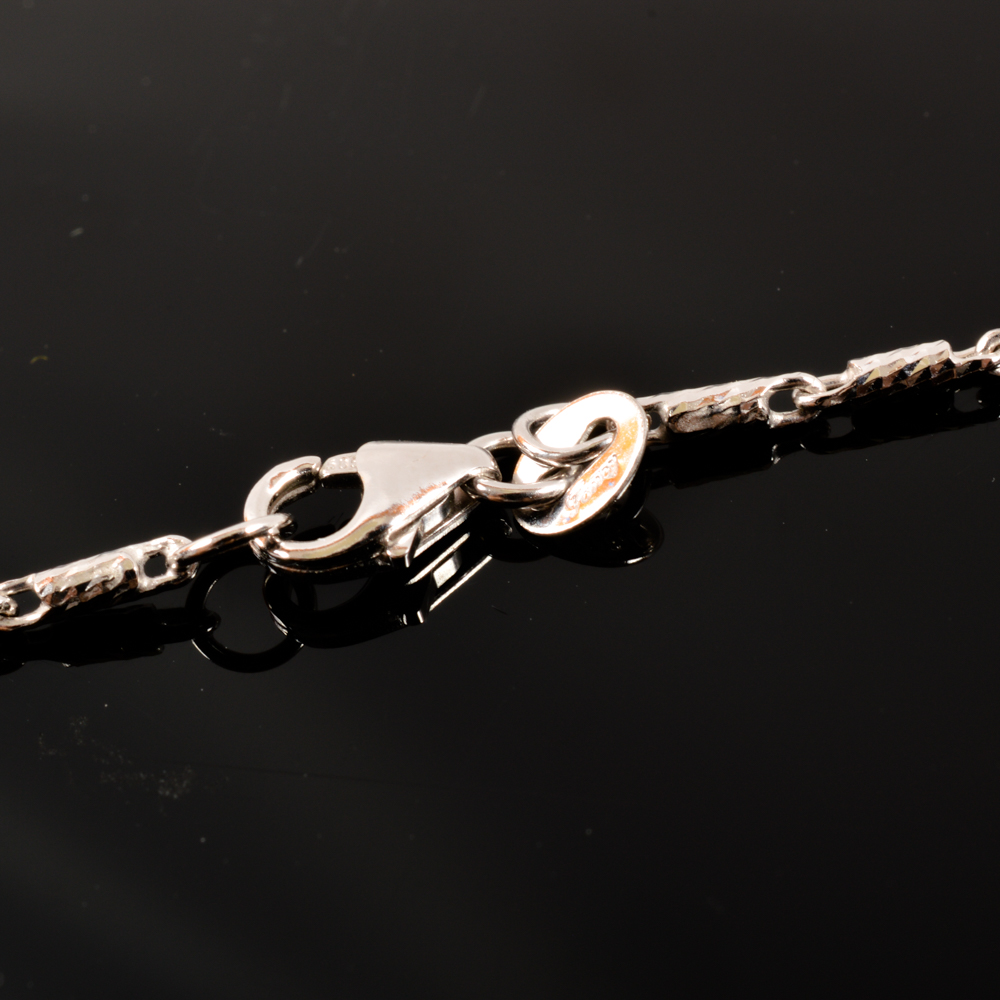 14KT White Gold, Tanzanite, and Diamond Pendant Necklace