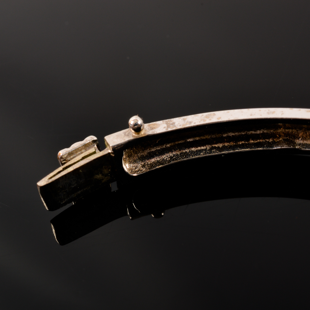 14KT White Gold Diamond Bangle Bracelet