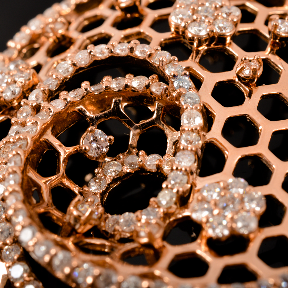 14KT Rose Gold and Diamond Pendant Chain Necklace