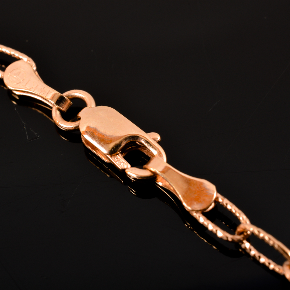14KT Rose Gold and Diamond Pendant Chain Necklace