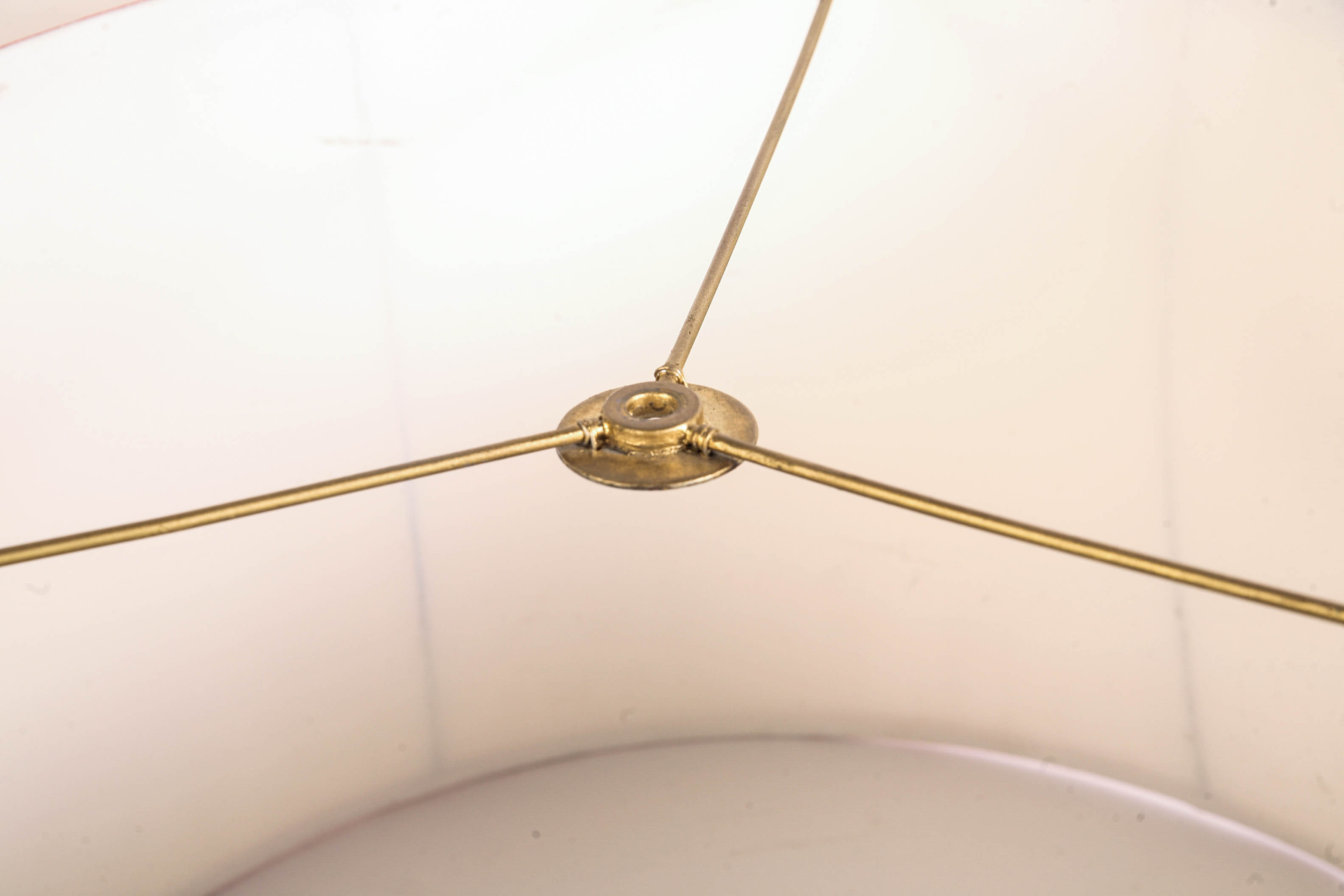 Large Orange & White Ginger Jar Lamp with Shade