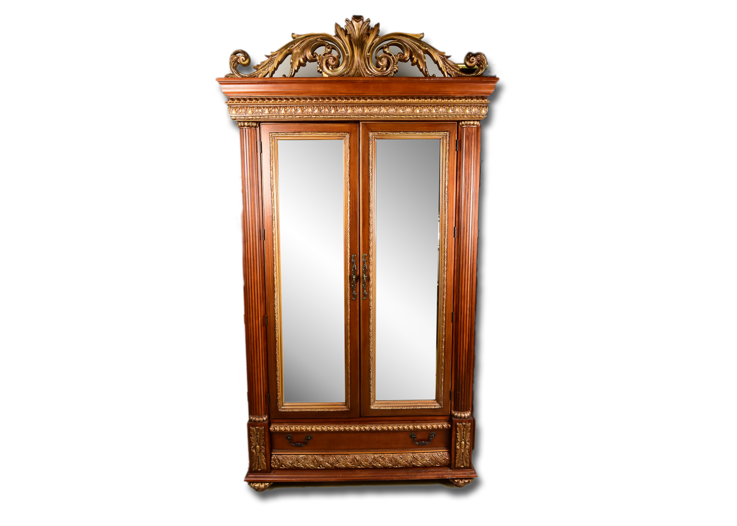 Ornate Mirrored Armoire