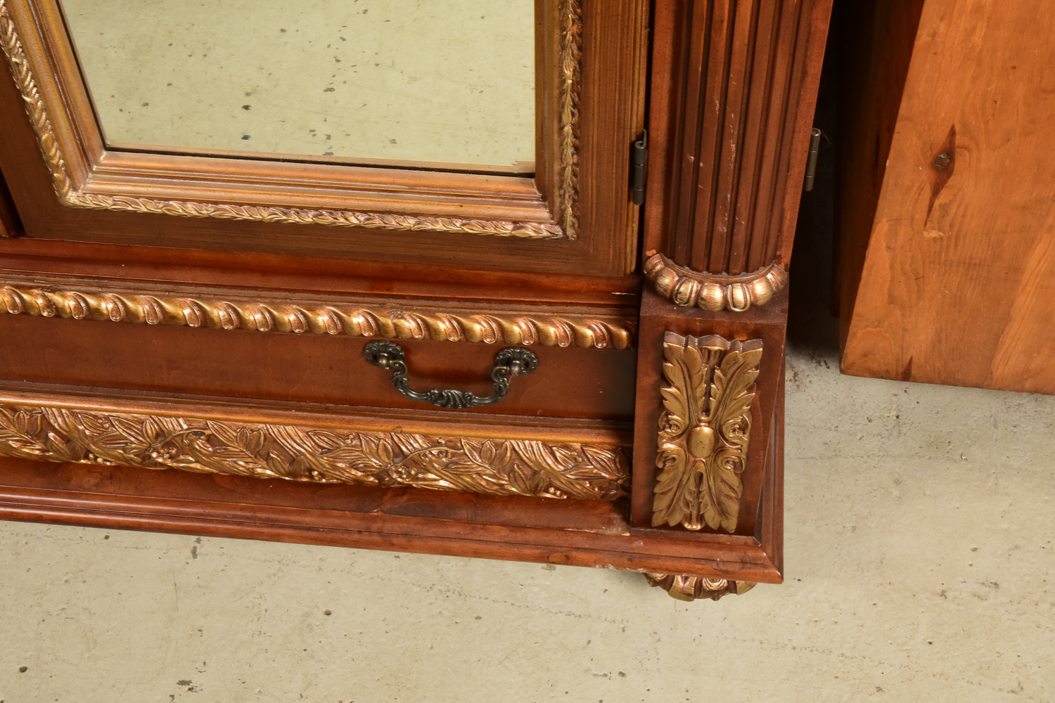 Ornate Mirrored Armoire