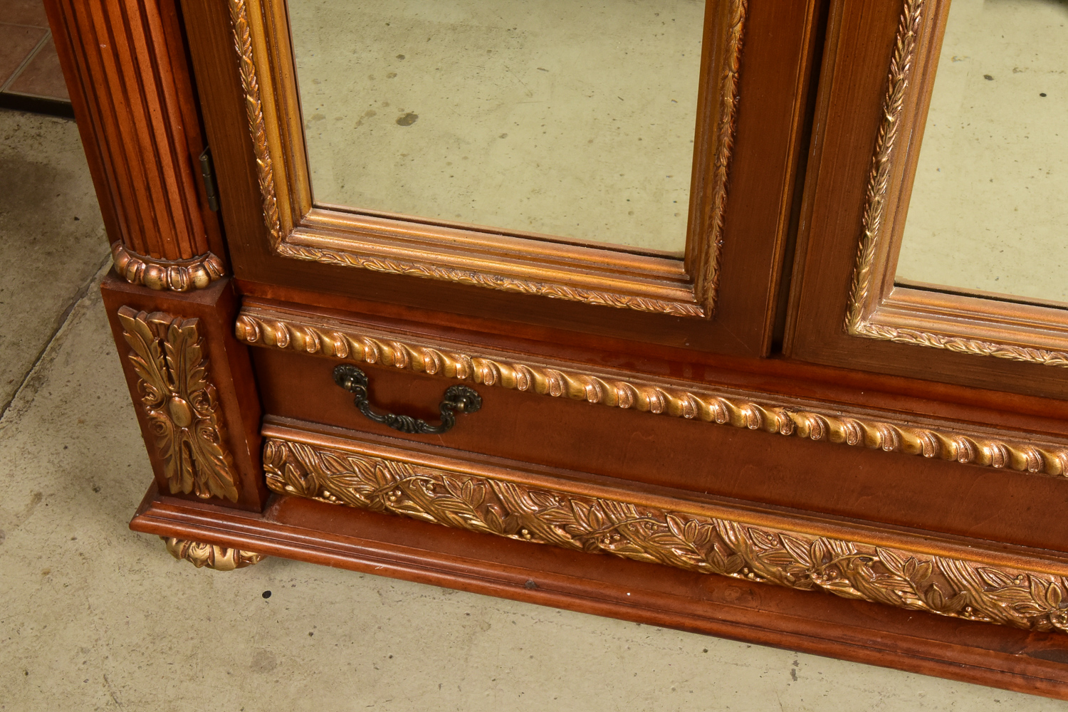 Ornate Mirrored Armoire