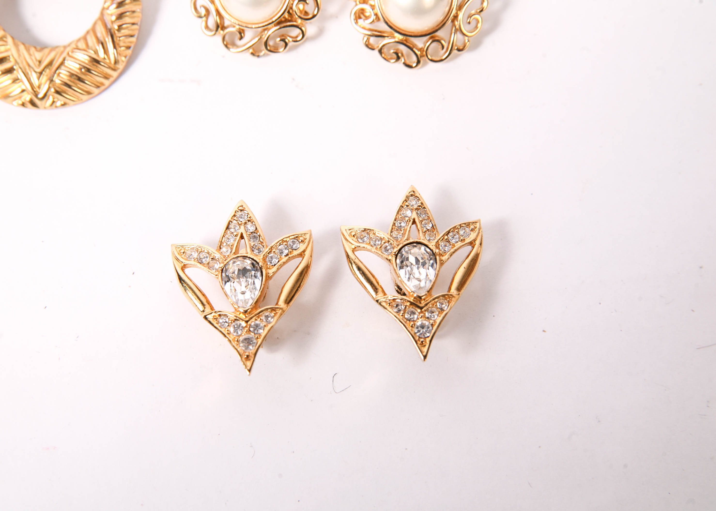 Collection of Gold Tone Vintage Clip-on Earrings