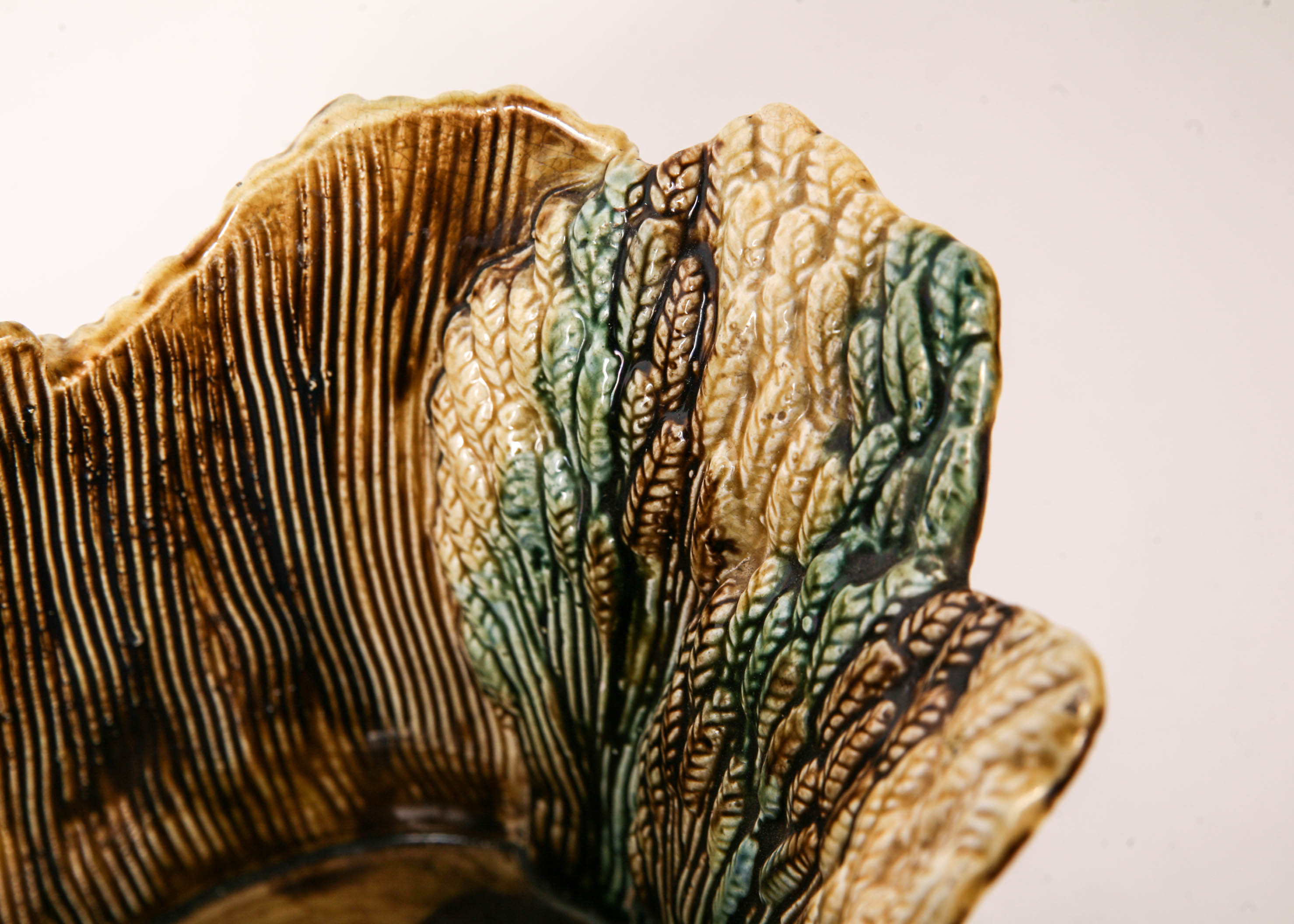 Antique Majolica Container with Baby Circa 1900