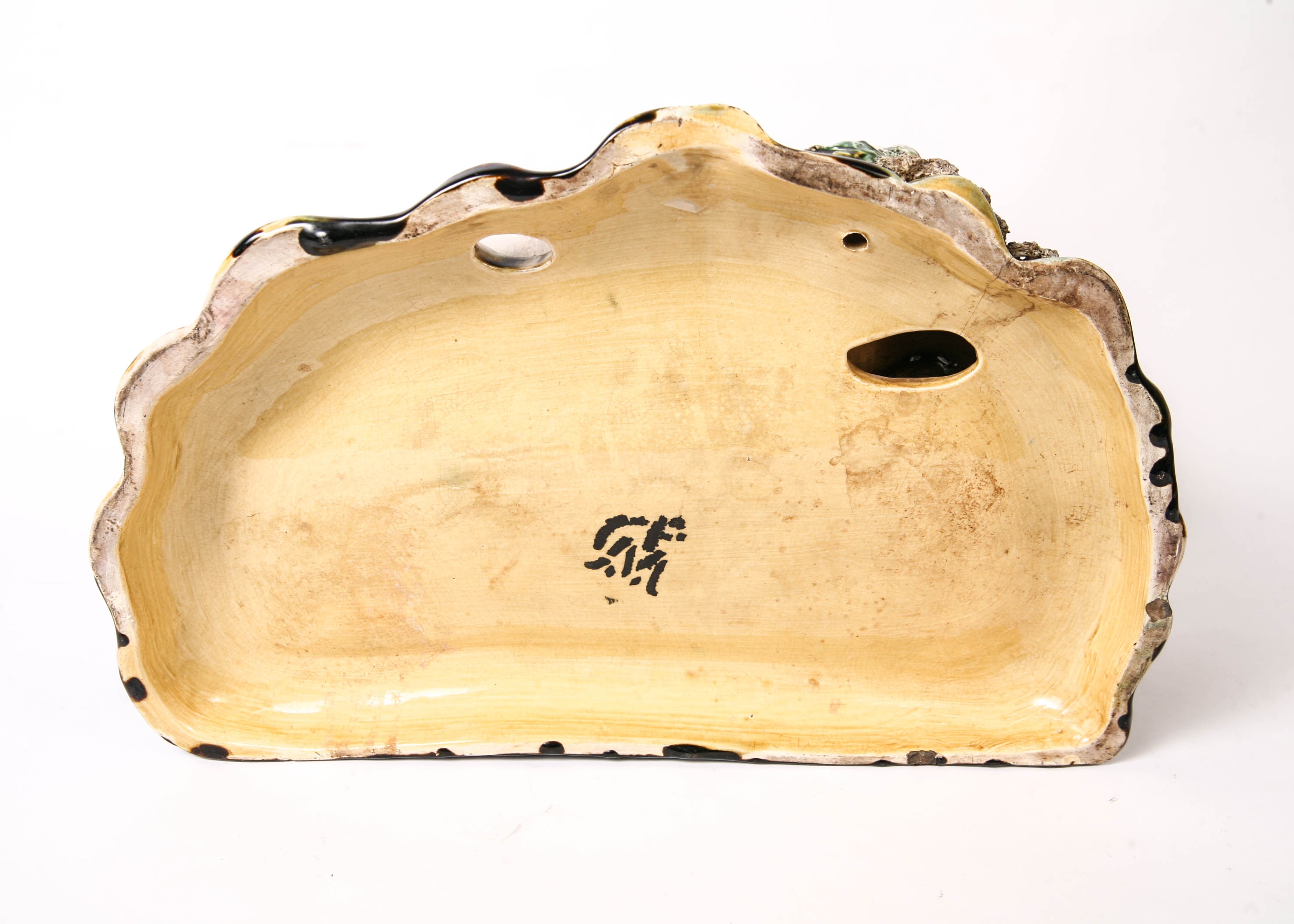 Antique Majolica Container with Baby Circa 1900