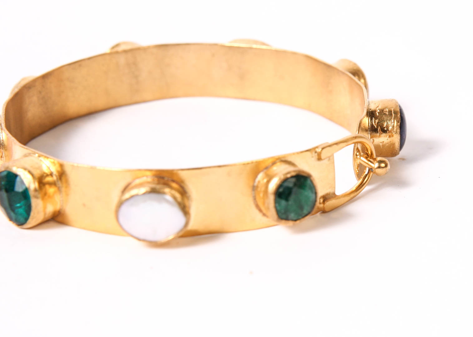 Gold Tone Bracelets with Multi-Colored Stones from Turkey
