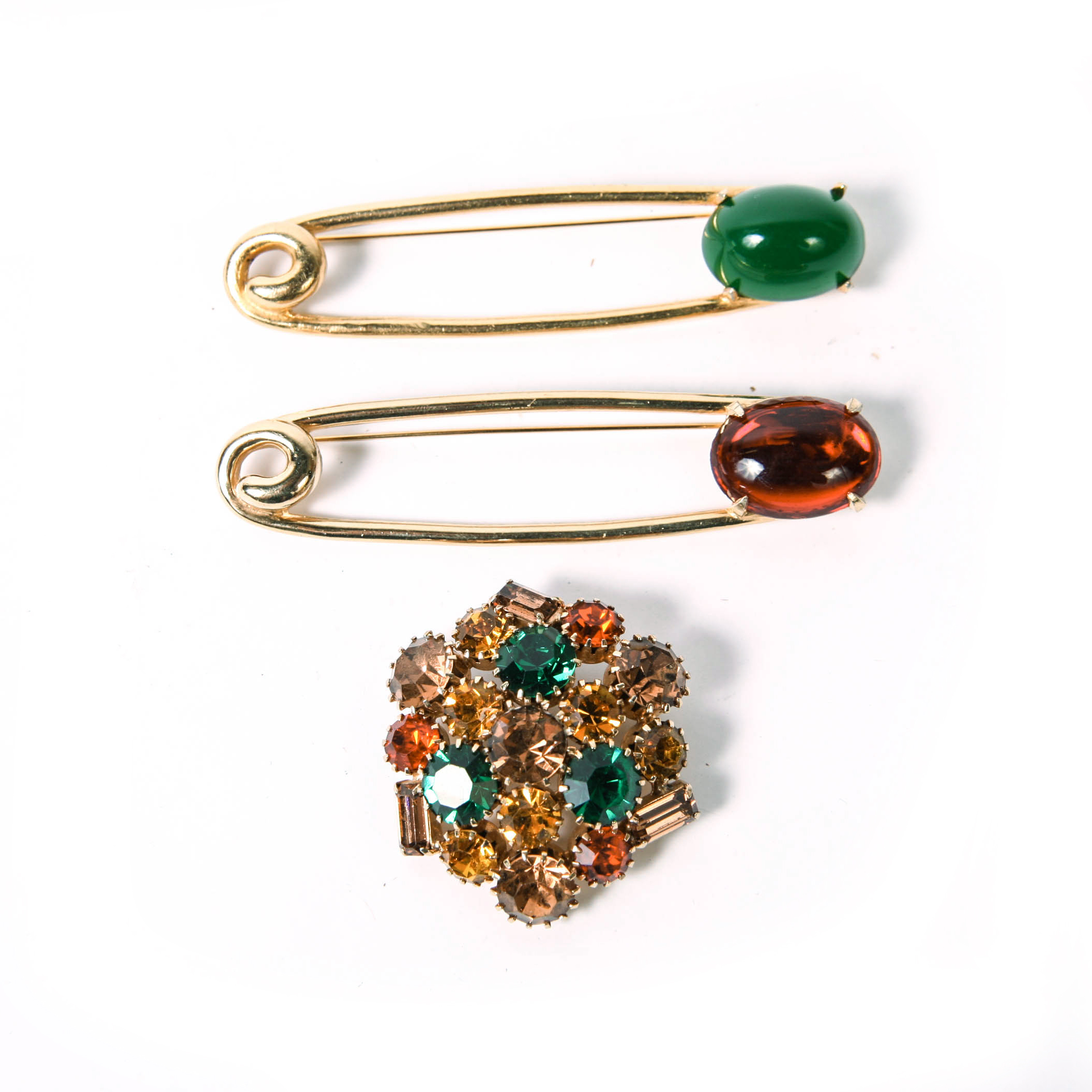 Trio of Gold Tone Pins