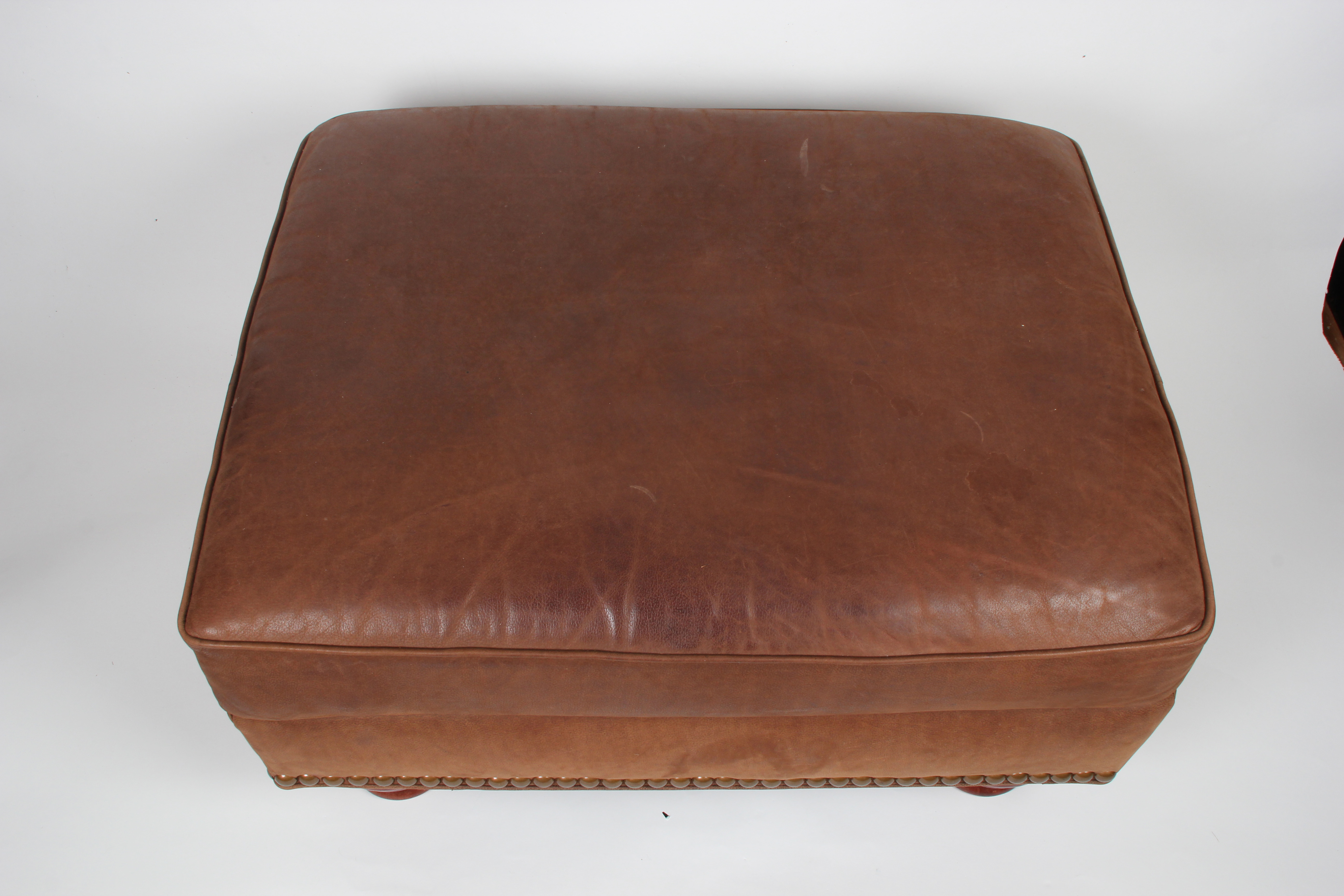 Thomasville Marrakesh Brown Leather Ottoman