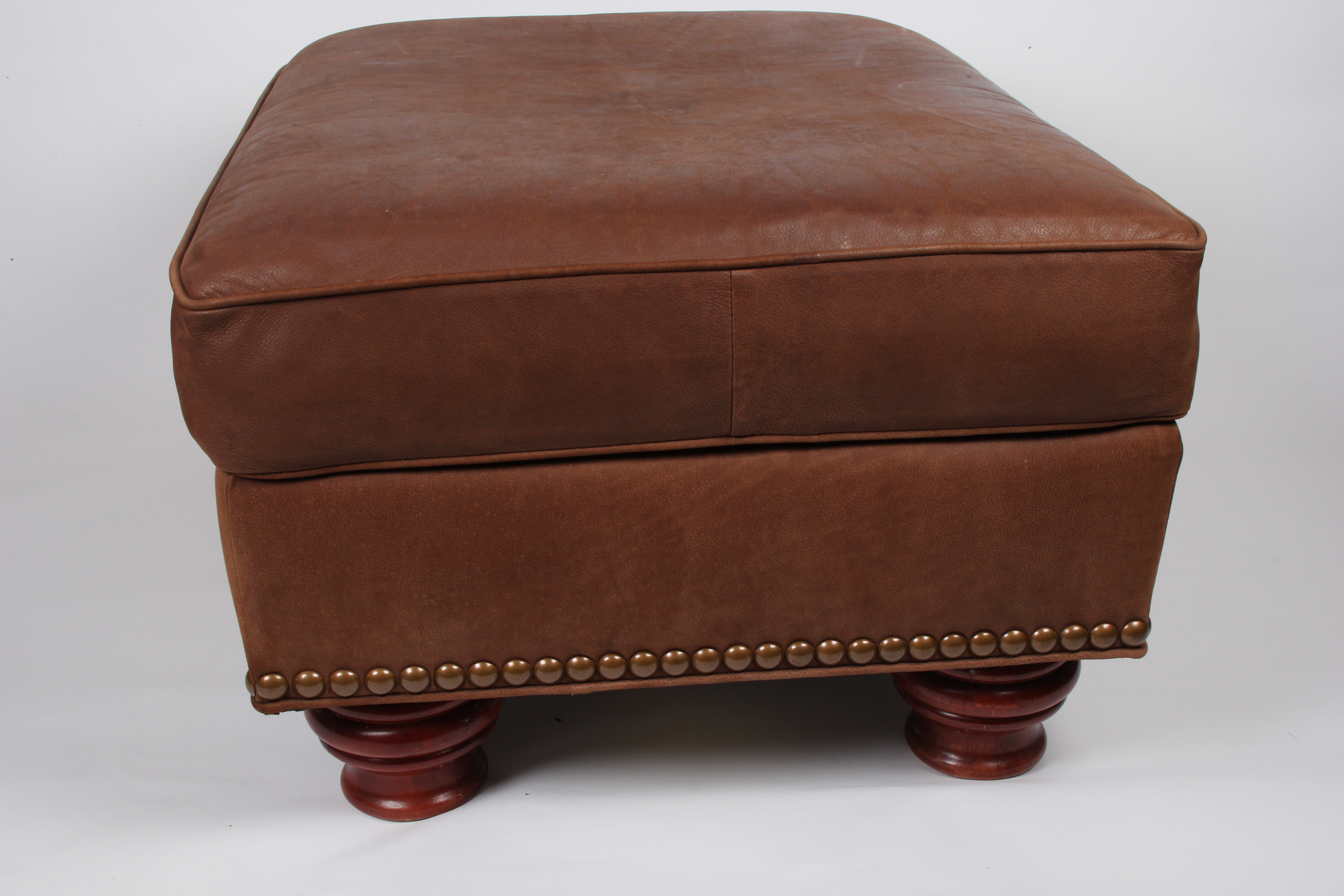 Thomasville Marrakesh Brown Leather Ottoman