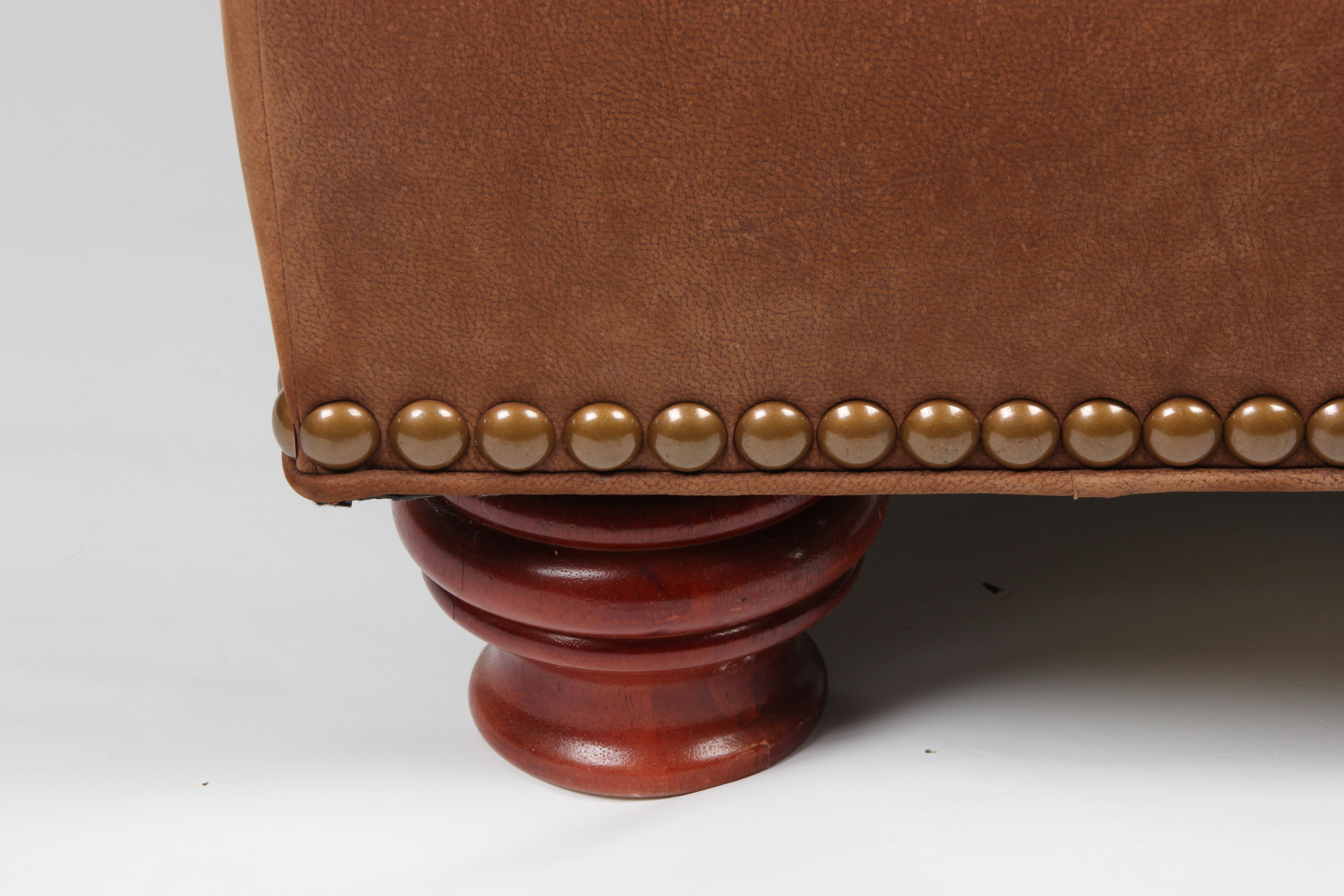 Thomasville Marrakesh Brown Leather Ottoman