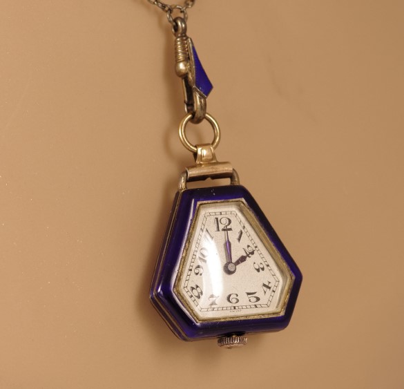 Art Deco Juvenia Sterling Silver Argent Dore Pendant Watch