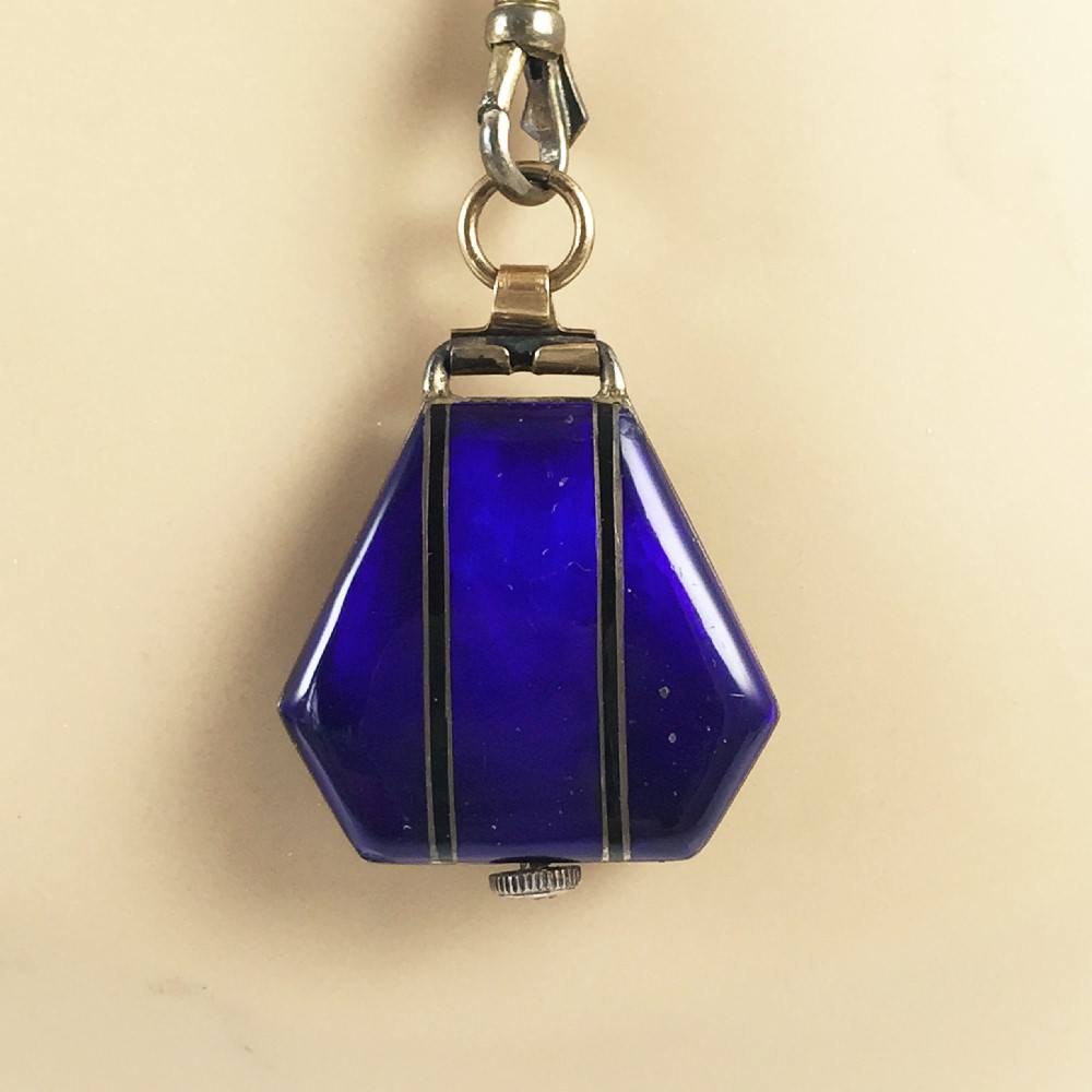 Art Deco Juvenia Sterling Silver Argent Dore Pendant Watch