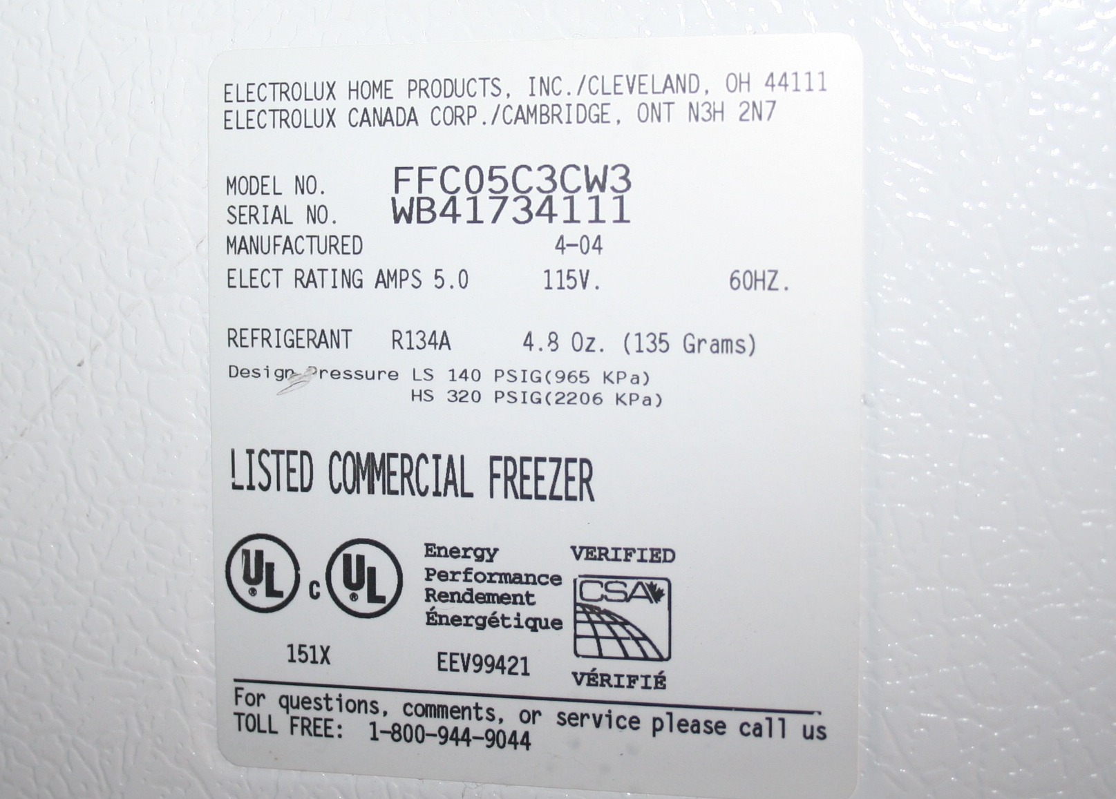 Frigidaire Heavy Duty Chest Freezer