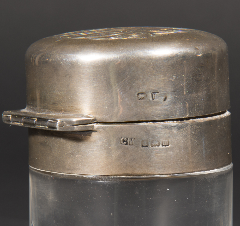 Antique Sterling Silver And Glass Vanity Bottles