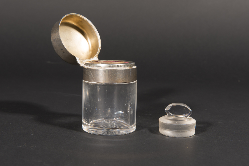 Antique Sterling Silver And Glass Vanity Bottles