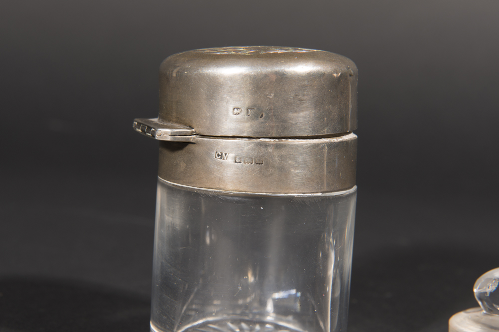 Antique Sterling Silver And Glass Vanity Bottles