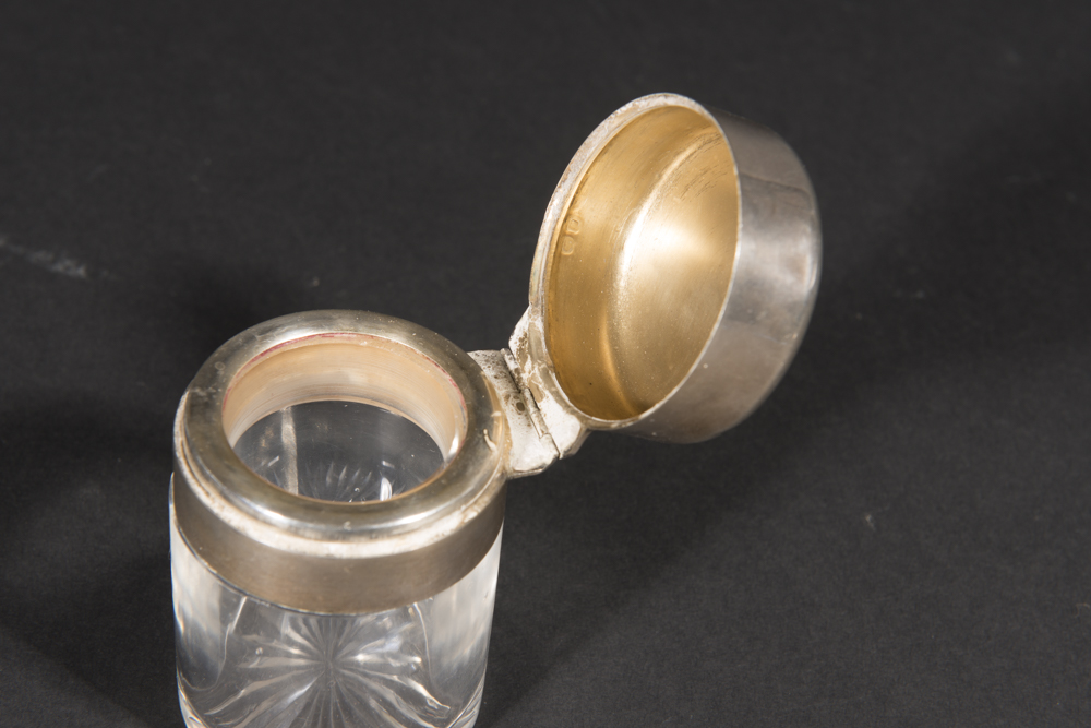 Antique Sterling Silver And Glass Vanity Bottles