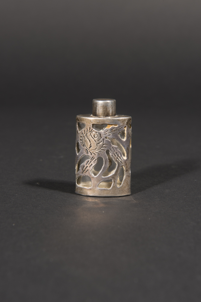 Antique Sterling Silver And Glass Vanity Bottles