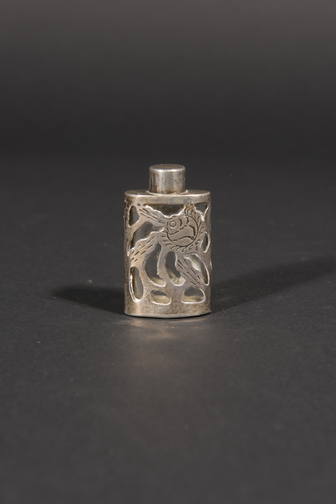 Antique Sterling Silver And Glass Vanity Bottles