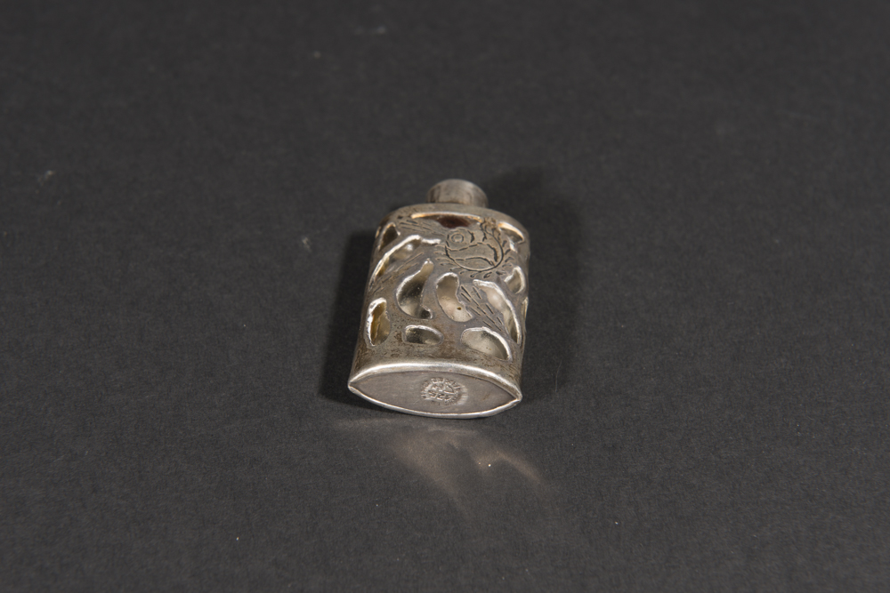 Antique Sterling Silver And Glass Vanity Bottles