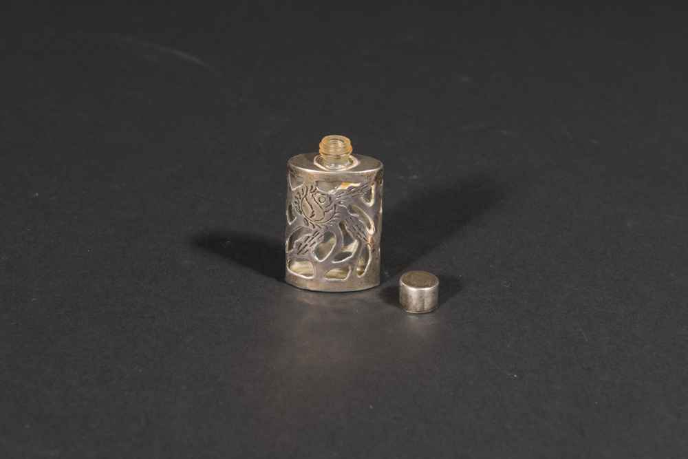 Antique Sterling Silver And Glass Vanity Bottles