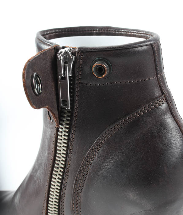 New "Scarpa Wedge" Brown Leather Wedge Boots by Rick Owens