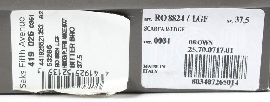 New "Scarpa Wedge" Brown Leather Wedge Boots by Rick Owens