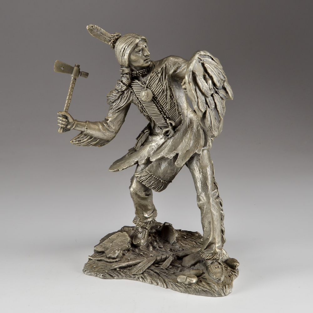 Jim Ponter Pewter Comanche Warrior Native American Statue