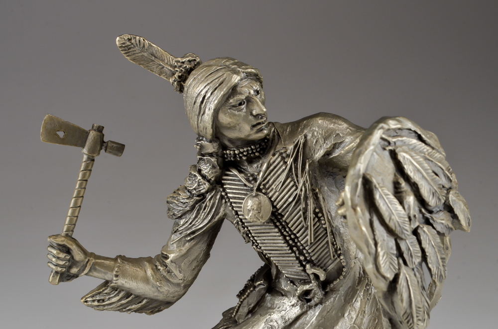 Jim Ponter Pewter Comanche Warrior Native American Statue
