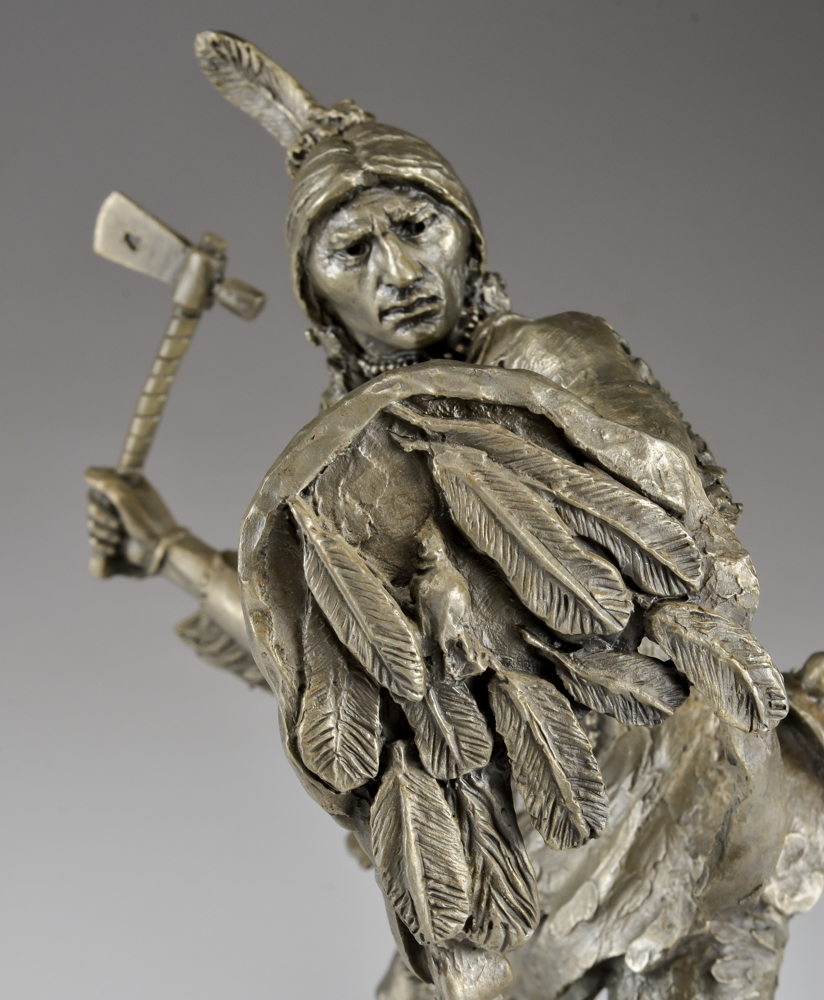 Jim Ponter Pewter Comanche Warrior Native American Statue