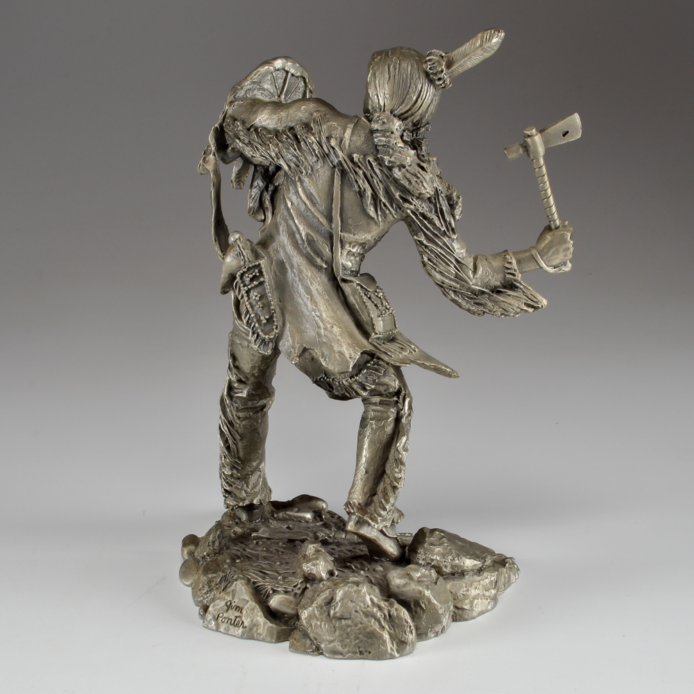 Jim Ponter Pewter Comanche Warrior Native American Statue