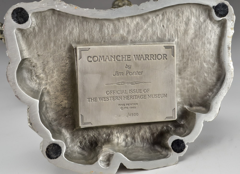 Jim Ponter Pewter Comanche Warrior Native American Statue