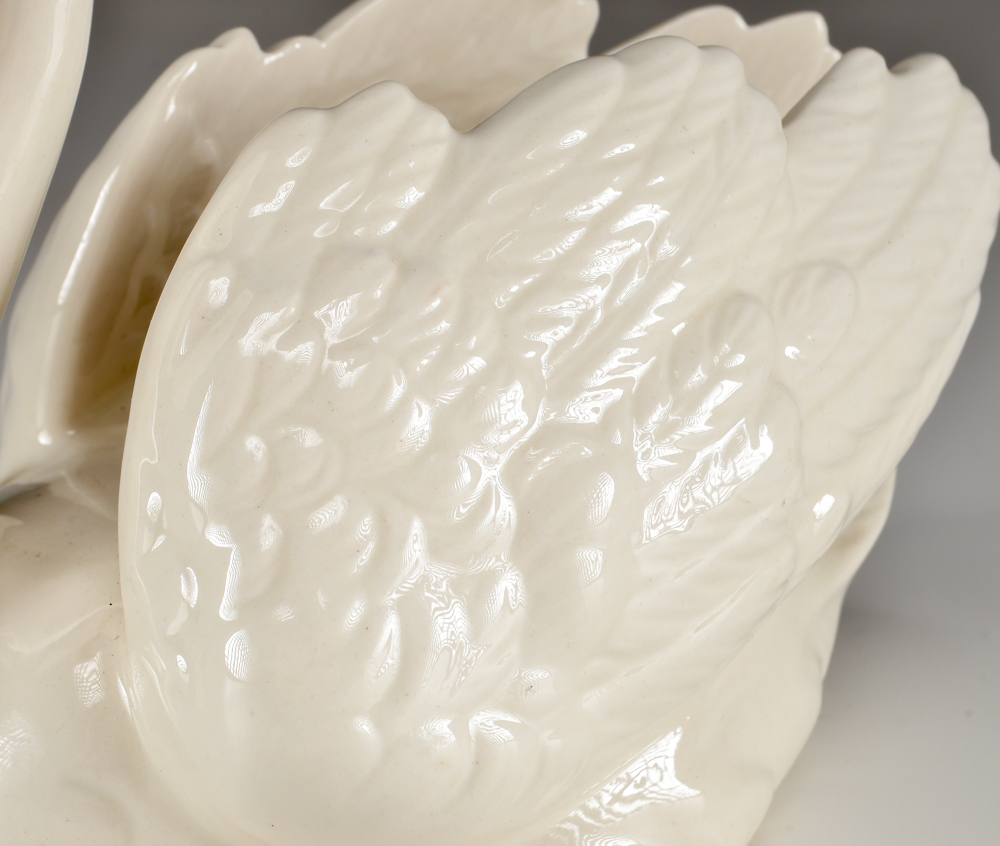 Vintage Cream Porcelain Goebel Swan Centerpiece