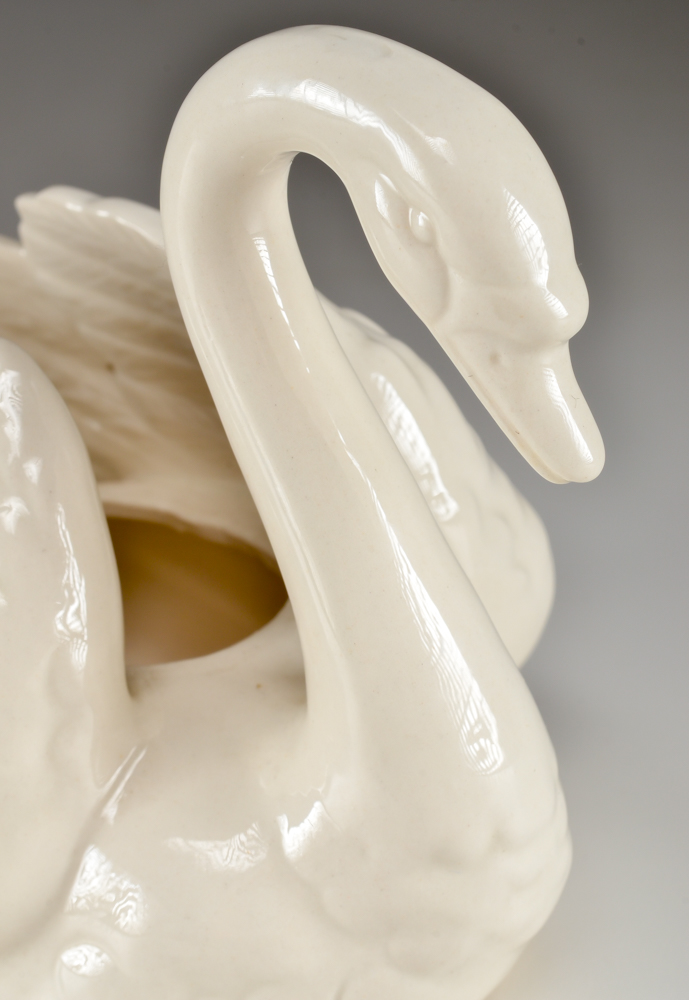 Vintage Cream Porcelain Goebel Swan Centerpiece