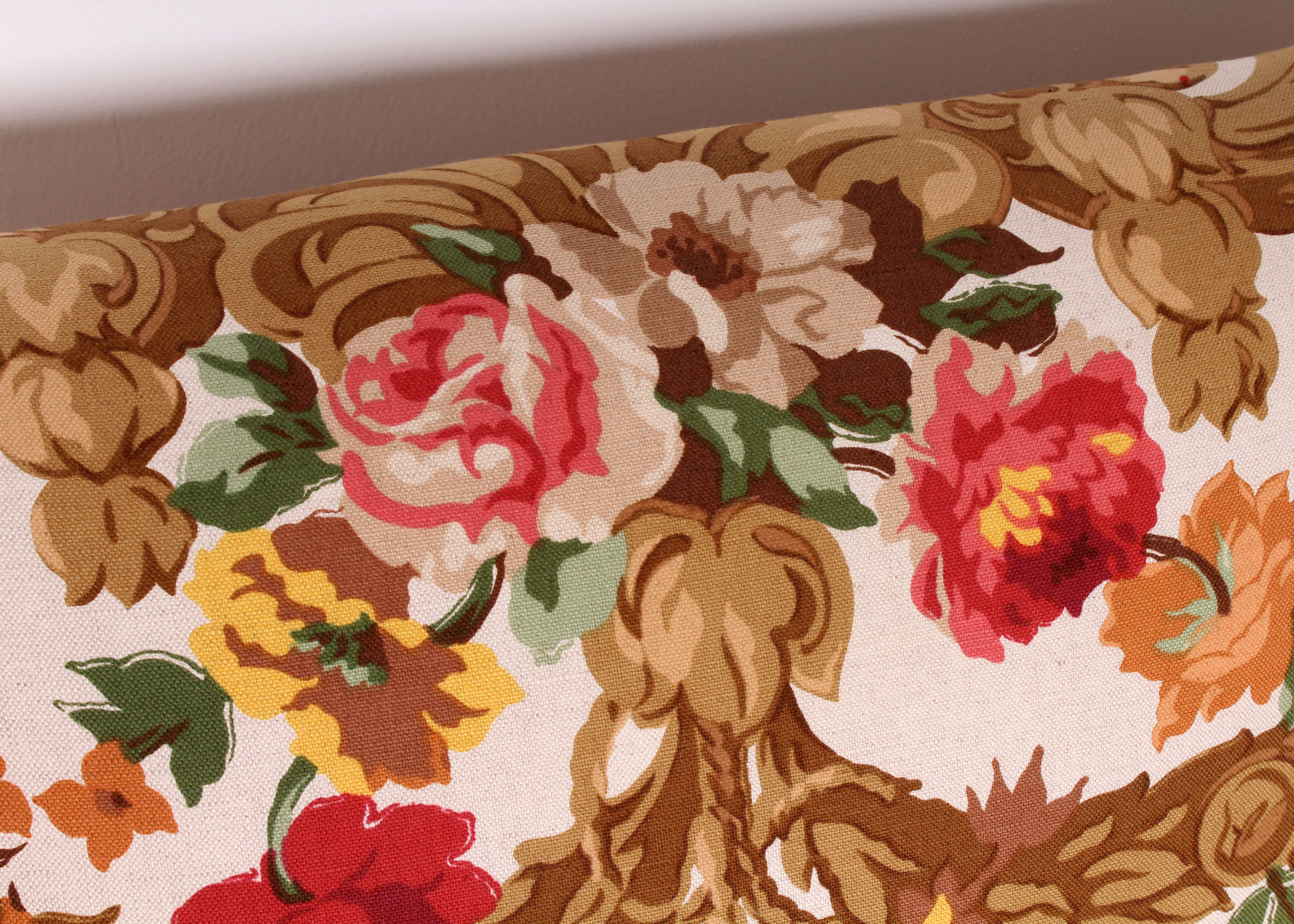 Contemporary Floral Upholstery Wingback Chair