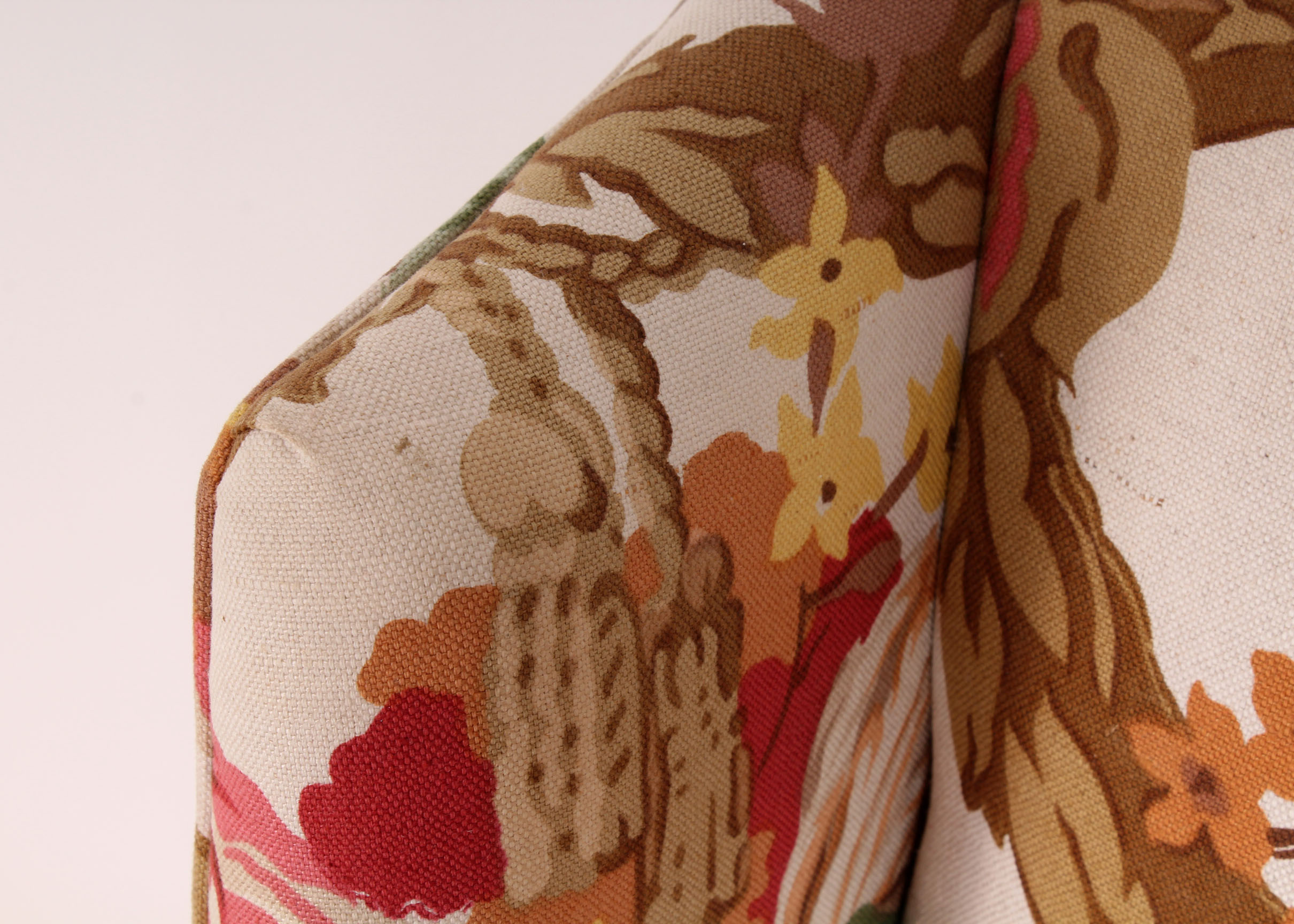 Contemporary Floral Upholstery Wingback Chair