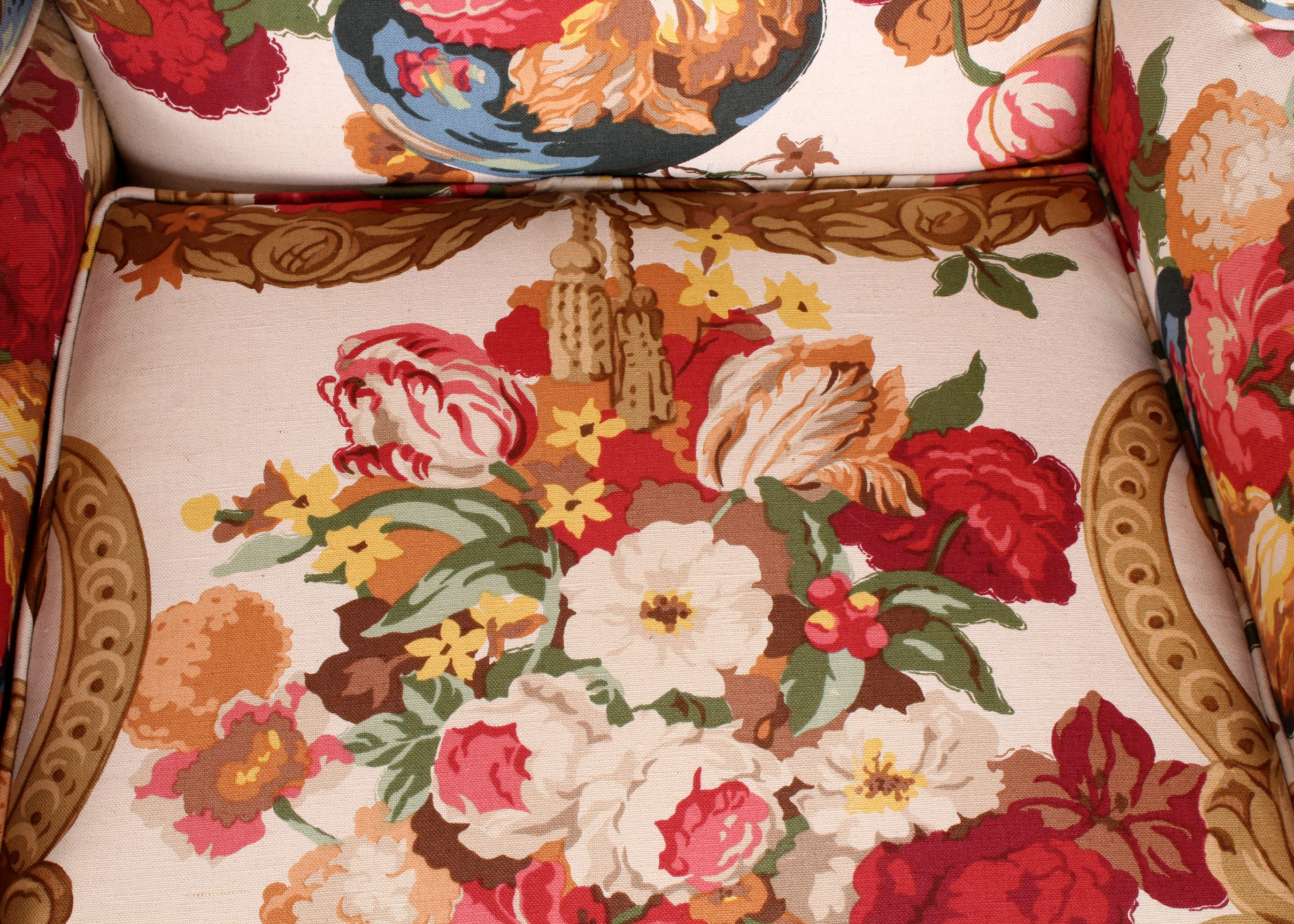 Contemporary Floral Upholstery Wingback Chair