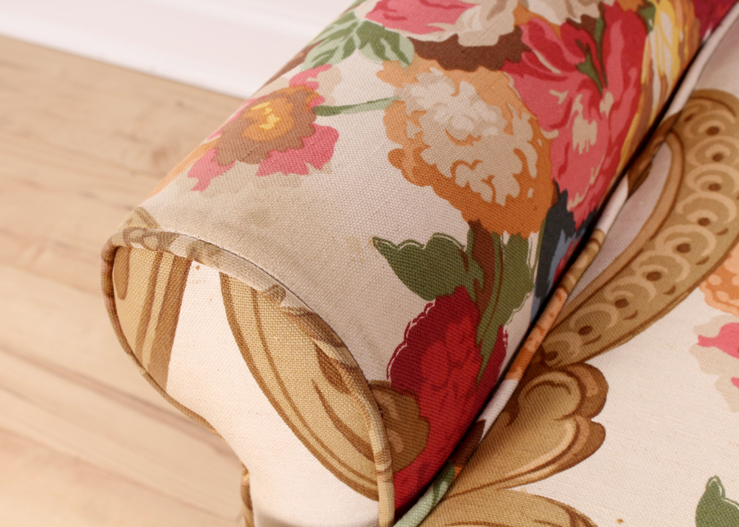 Contemporary Floral Upholstery Wingback Chair